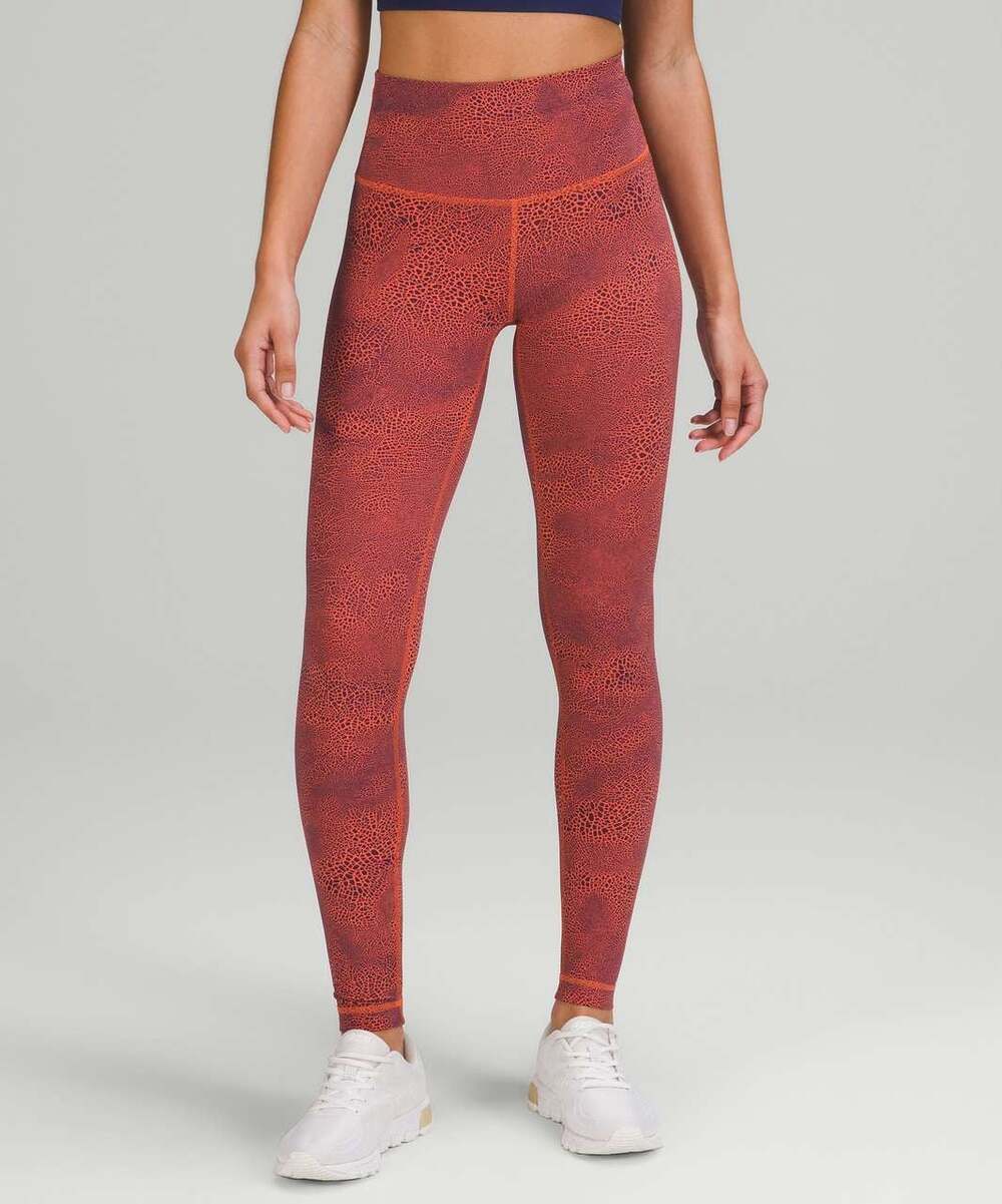 Lululemon Wunder Train High-Rise 25” Leggings in Crackle Glaze Vintage Orange 4